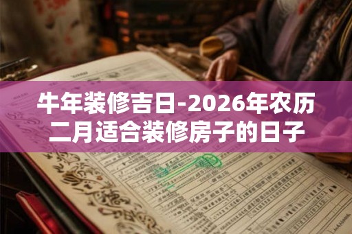牛年装修吉日-2026年农历二月适合装修房子的日子