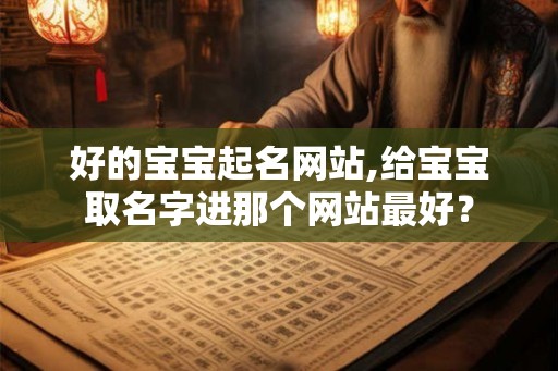 好的宝宝起名网站,给宝宝取名字进那个网站最好？