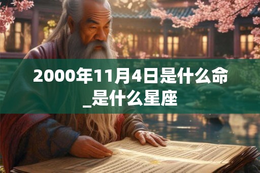 2000年11月4日是什么命_是什么星座