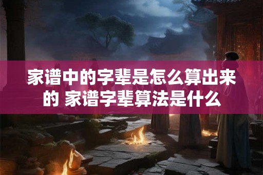家谱中的字辈是怎么算出来的 家谱字辈算法是什么 家谱中的字辈是怎么算出来的 家谱字辈算法是什么