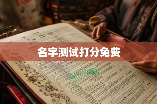 名字测试打分免费