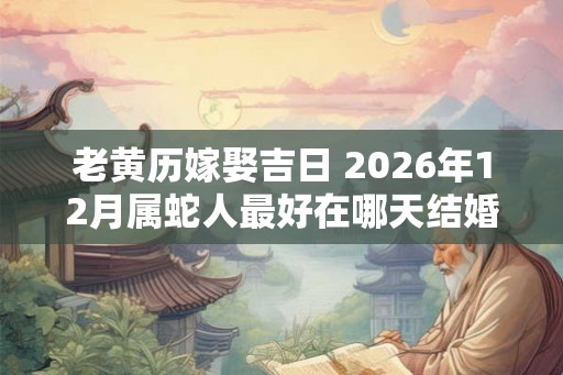 老黄历嫁娶吉日 2026年12月属蛇人最好在哪天结婚