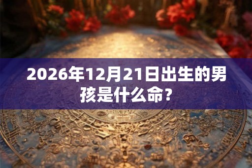 2026年12月21日出生的男孩是什么命？