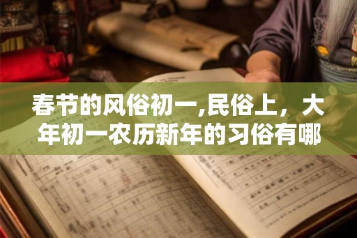 春节的风俗初一,民俗上，大年初一农历新年的习俗有哪些？