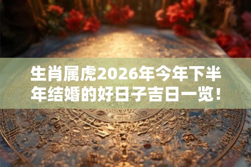 生肖属虎2026年今年下半年结婚的好日子吉日一览! 生肖属虎2026年今年下半年结婚的好日子吉日一览!