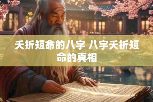 夭折短命的八字 八字夭折短命的真相