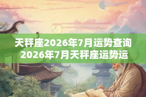 天秤座2026年7月运势查询 2026年7月天秤座运势运程详解