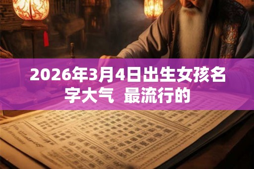 2026年3月4日出生女孩名字大气  最流行的