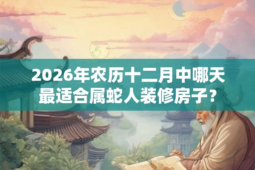 2026年农历十二月中哪天最适合属蛇人装修房子？