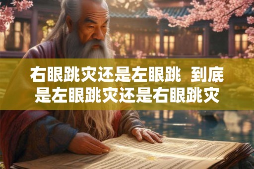 右眼跳灾还是左眼跳 到底是左眼跳灾还是右眼跳灾 右眼跳灾还是左眼跳 到底是左眼跳灾还是右眼跳灾
