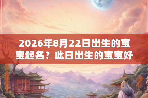 2026年8月22日出生的宝宝起名？此日出生的宝宝好命吗？