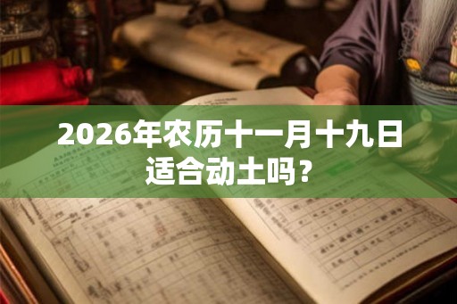 2026年农历十一月十九日适合动土吗? 2026年农历十一月十九日适合动土吗?
