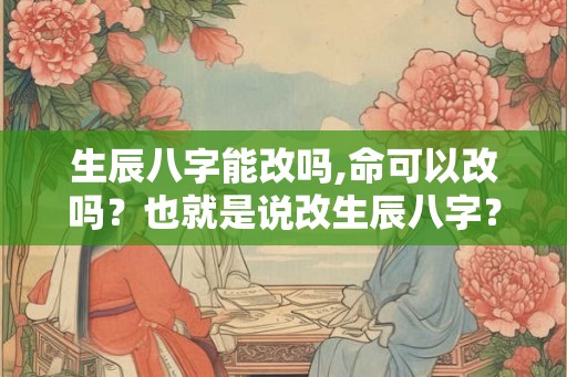 生辰八字能改吗,命可以改吗？也就是说改生辰八字？能改么
