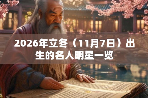2026年立冬（11月7日）出生的名人明星一览