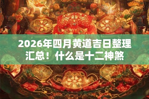 2026年四月黄道吉日整理汇总！什么是十二神煞