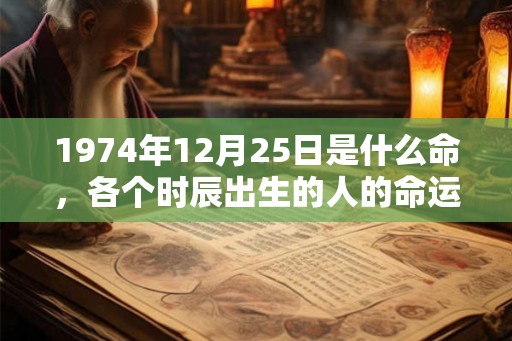 1974年12月25日是什么命,各个时辰出生的人的命运 1974年12月25日是什么命,各个时辰出生的人的命运