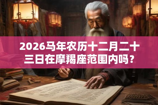 2026马年农历十二月二十三日在摩羯座范围内吗？