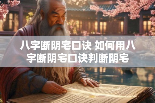 八字断阴宅口诀 如何用八字断阴宅口诀判断阴宅