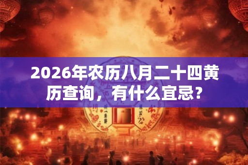 2026年农历八月二十四黄历查询,有什么宜忌? 2026年农历八月二十四黄历查询,有什么宜忌?