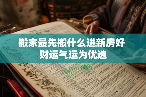 搬家最先搬什么进新房好 财运气运为优选