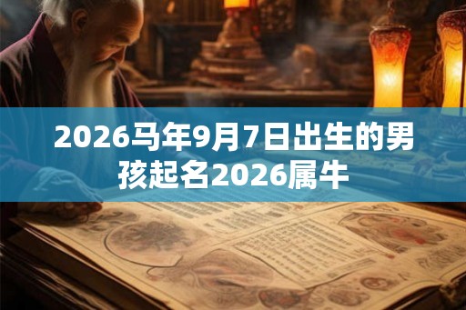 2026马年9月7日出生的男孩起名2026属牛