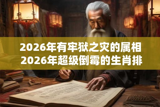 2026年有牢狱之灾的属相 2026年超级倒霉的生肖排行
