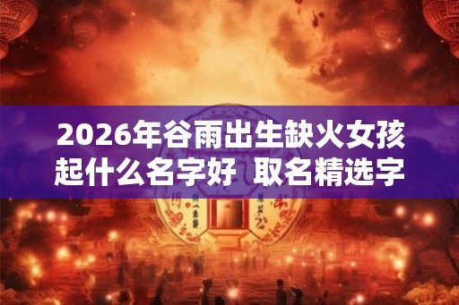 2026年谷雨出生缺火女孩起什么名字好 取名精选字 2026年谷雨出生缺火女孩起什么名字好 取名精选字