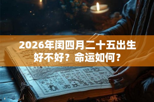 2026年闰四月二十五出生好不好？命运如何？