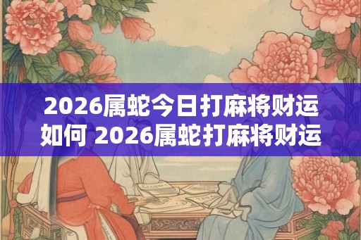 2026属蛇今日打麻将财运如何 2026属蛇打麻将财运好吗 2026属蛇今日打麻将财运如何 2026属蛇打麻将财运好吗