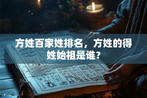方姓百家姓排名，方姓的得姓始祖是谁？