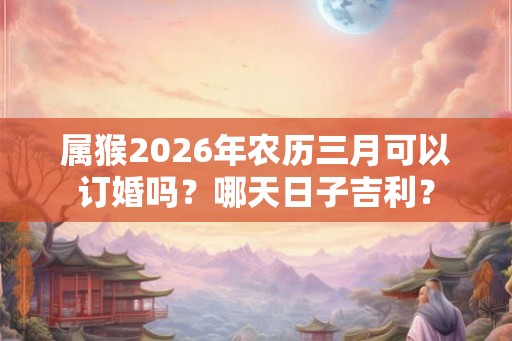 属猴2026年农历三月可以订婚吗？哪天日子吉利？