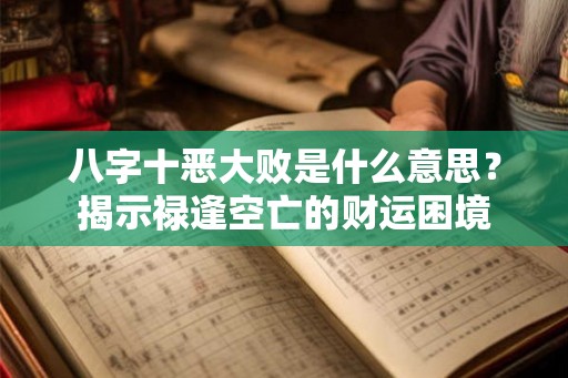 八字十恶大败是什么意思？揭示禄逢空亡的财运困境