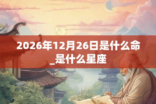2026年12月26日是什么命_是什么星座