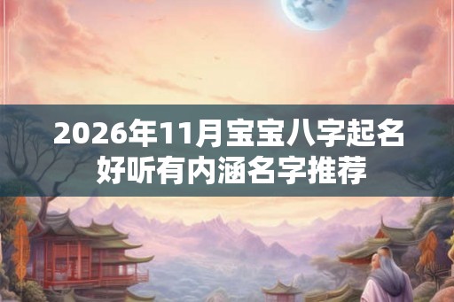 2026年11月宝宝八字起名 好听有内涵名字推荐