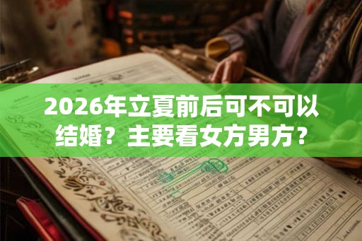 2026年立夏前后可不可以结婚？主要看女方男方？