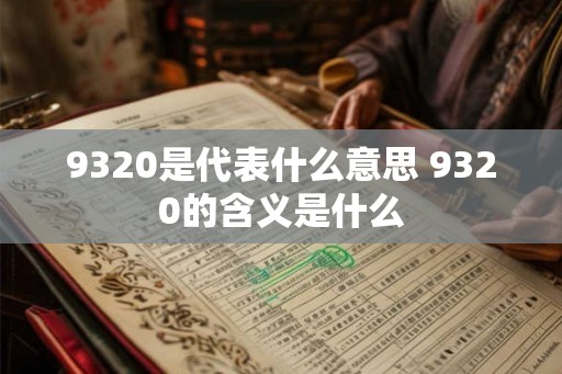 9320是代表什么意思 9320的含义是什么