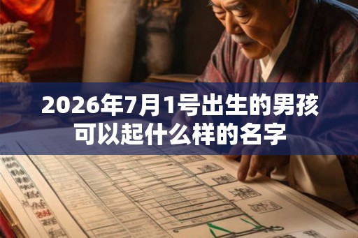 2026年7月1号出生的男孩可以起什么样的名字
