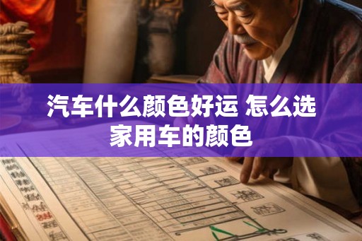 汽车什么颜色好运 怎么选家用车的颜色