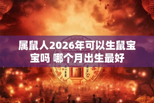 属鼠人2026年可以生鼠宝宝吗 哪个月出生最好