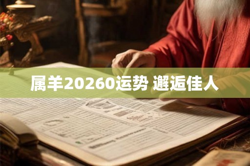 属羊20260运势 邂逅佳人 属羊20260运势 邂逅佳人