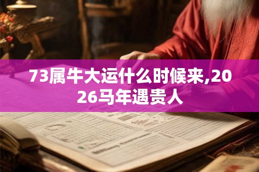 73属牛大运什么时候来,2026马年遇贵人