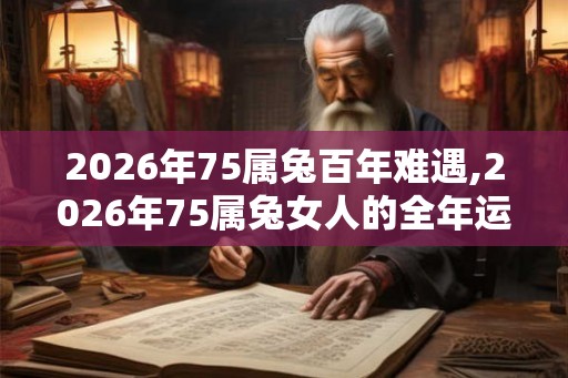 2026年75属兔百年难遇,2026年75属兔女人的全年运势如何 2026年75属兔百年难遇,2026年75属兔女人的全年运势如何