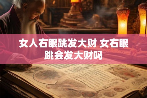 女人右眼跳发大财 女右眼跳会发大财吗