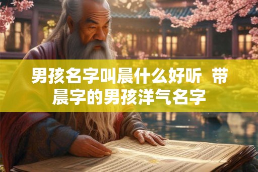 男孩名字叫晨什么好听  带晨字的男孩洋气名字
