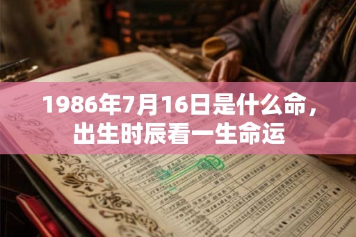 1986年7月16日是什么命，出生时辰看一生命运