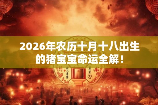 2026年农历十月十八出生的猪宝宝命运全解！