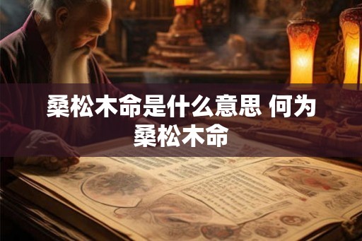 桑松木命是什么意思 何为桑松木命