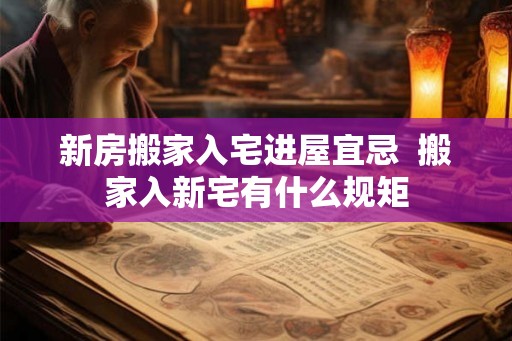 新房搬家入宅进屋宜忌 搬家入新宅有什么规矩 新房搬家入宅进屋宜忌 搬家入新宅有什么规矩
