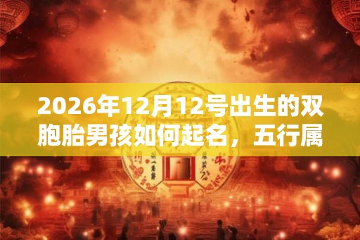 2026年12月12号出生的双胞胎男孩如何起名，五行属什么