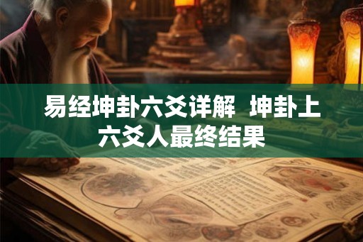 易经坤卦六爻详解  坤卦上六爻人最终结果